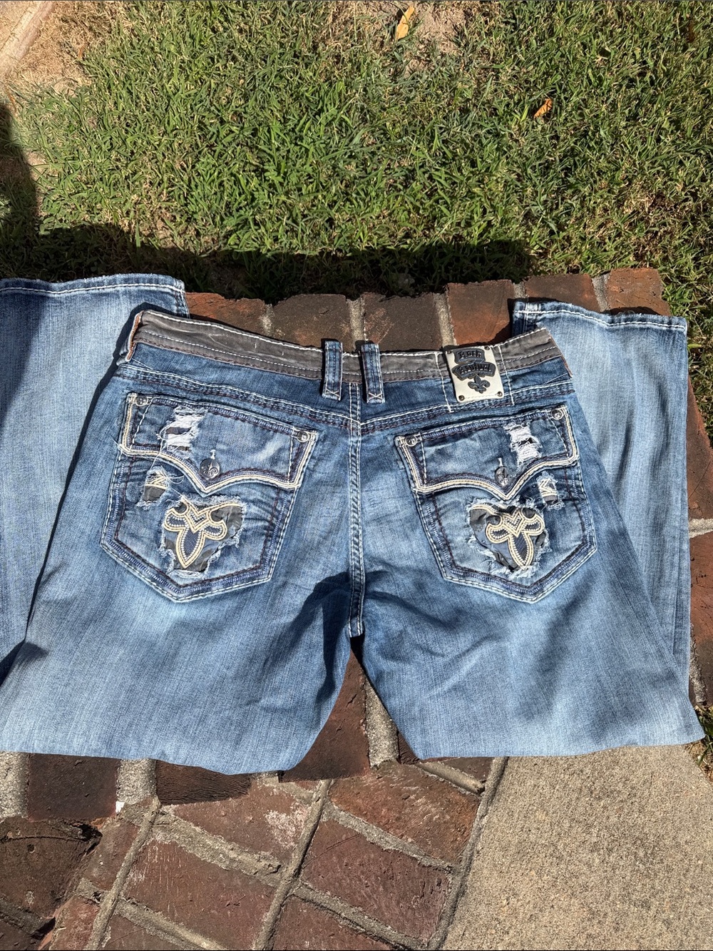 Rock Revival "Tyme" straight leg blue jeans size 44 - Picture 2 of 8